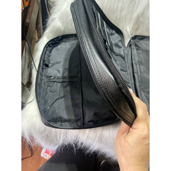 Black Faux Leather Bible Organizer Bag With Multiple Compartments & Zipper Closu - Picture 8 of 10